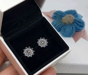 NEU VERPACKT Original Pandora Silber & 14k Gold Oopsie Daisy Gerbera Ohrstecker💕 - Bild 1 von 11