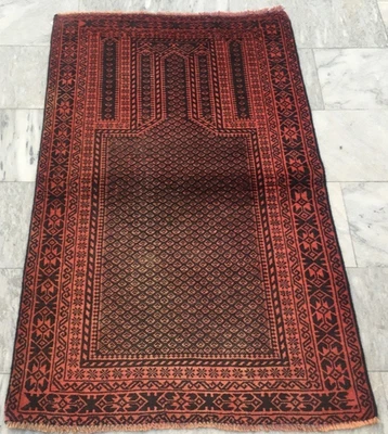 Vintage Afghan Rug, Bedroom Rug, Hand knotted Rug, Oushak Design Rug 3x5 ft - Image 1 of 4