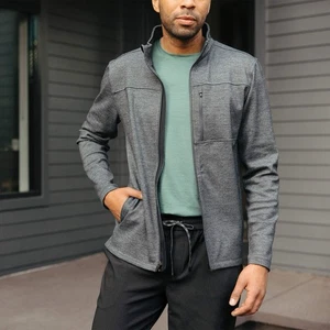 Wool& Prince Ponte Full Zip Jacket $208 MSRP Men’s Size M Black Marl - Picture 1 of 9