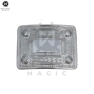 Scottish Kilt Belt Buckle – Silver Antique Celtic Knot Highland Design for Men - Picture 1 of 2