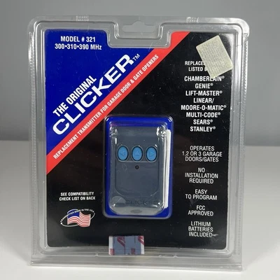 CLICKER 321 3 Botones Abridor de Puerta y Puerta de Garaje Transmisor Remoto Nuevo Foto 1 de 2