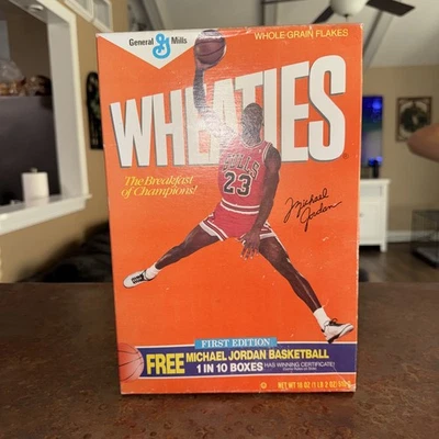 Michael Jordan 1st Edition 18Oz. Wheaties Cereal Box RARE !!!Opened box  vintage - Image 1 of 4