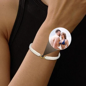 Personalised Photo Projection Bracelet W/Custom Picture Inside Memorial Gift U K - Picture 1 of 25