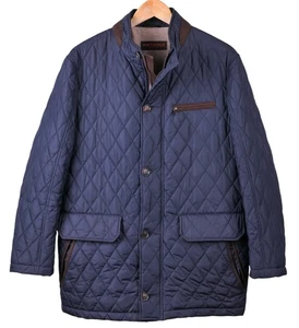 Waterville Made in ITALY Blue Quilted Puffer Full Zip Padded Jacket Coat 42 - Picture 1 of 13
