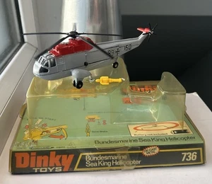 Dinky Toys 736 Bundesmarine Sea King Helicopter With Motor Powered Rotor Boxed - Picture 1 of 24
