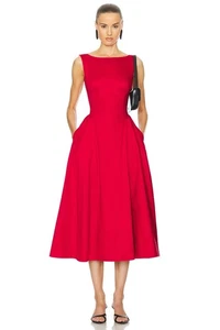 NUEVO Vestido Midi Helsa Satén Elástico en Rojo Talla S - Imagen 1 de 6
