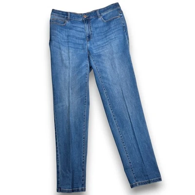 Pantalones de mezclilla J. Jill Boyfriend pierna recta tobillo azul talla 16 lavado medio Foto 1 de 4