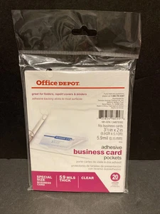 Office Depot Brand Adhesive Business Card Pockets Pack Of 20 - Picture 1 of 2