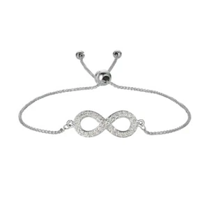 0.25 Carat Diamond Bolo Infinity Bracelet G SI 14K White Gold 7'' adjustable - Picture 1 of 3