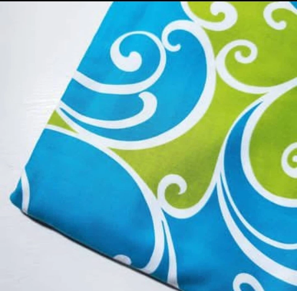 Michael Miller Aqua Lime Swirls Twirls  Sew Quilt Cotton Craft ONE YARD - Image 1 of 1