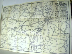 Rand McNally Junior Auto Trails Map 12”x18” ARKANSAS 1925 - Picture 1 of 6