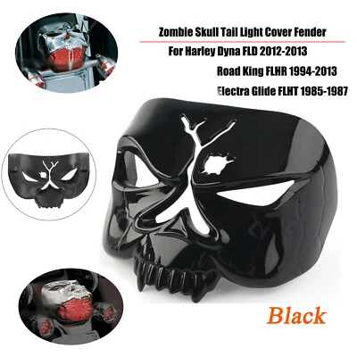 Black Skull Tail Light Trim Cover Fit For Harley Sportster 1200 883 Street Glide - Image 1 of 4