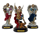 Set de Arcangeles 3 Piece San Gabriel, Miguel, y Rafael 8 Inch Resin Statues 
