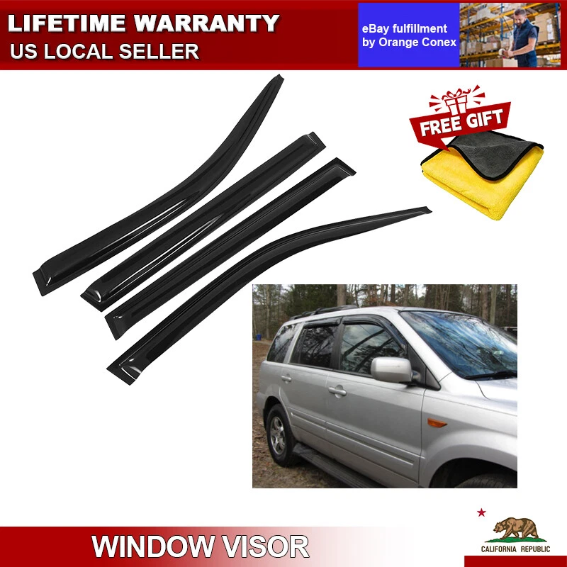 Ventilação de viseira de janela para 2003-2008 Honda Pilot defletor de vento solar protetor contra chuva - Imagem 1 de 4