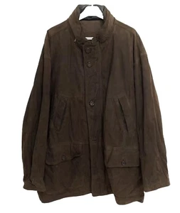 Burberry Men's Brown Leather Jacket Size XXL Vintage Quilted Lining Spain #Z15 - Picture 1 of 24