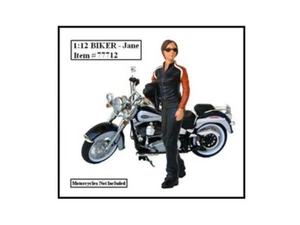 Biker Jane Figure For 1:12 Models by American Diorama - Picture 1 of 1