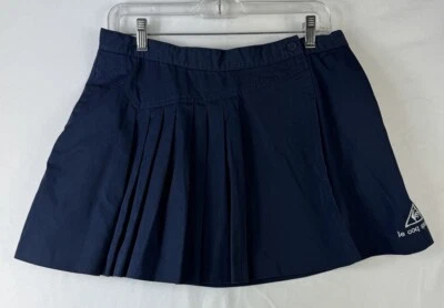 VTG Le Coq Sportif Women's Tennis Skirt NavyBlue 14 PLEATED SHORT Eighties CUTE - Image 1 of 4
