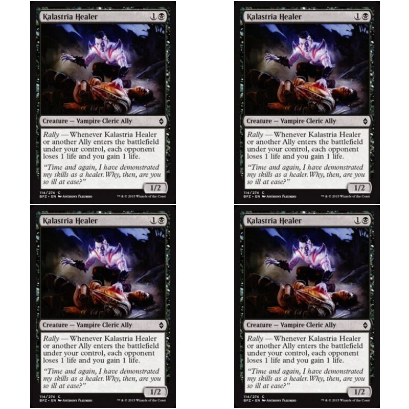 4 x KALASTRIA HEALER NM Battle for Zendikar MTG Black - Vampire Com - Image 1 of 1