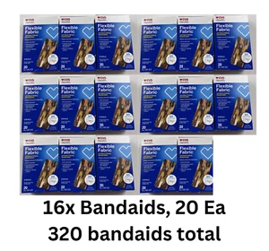 16x LOT CVS Flexible Fabric Antibacterial bandages, 20 Ct Ea, 320 bandaids total - Picture 1 of 1
