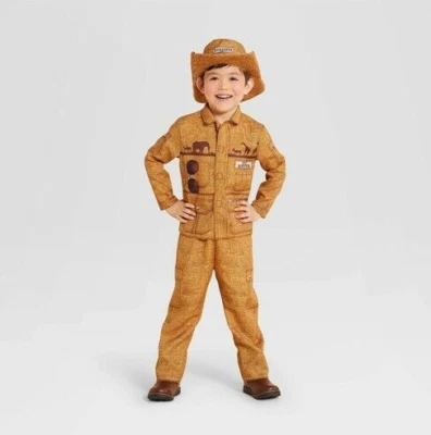 Disfraz de guardián del zoológico de Halloween con sombrero para niños pequeños 2T-3T traje de cuidador del zoológico Foto 1 de 4