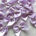 10-80 Pcs Big Pearl Satin Ribbon Flowers Bows Craft Wedding Decoration