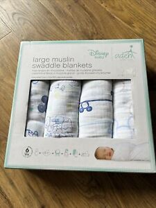 Box Of 4 Large Muslin Swaddle Blanket From Aden Anais Disney Baby Mickey Mouse