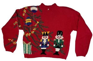 Suéter Bechamel Cascanueces Árbol de Navidad Bordado Cuentas - Imagen 1 de 8