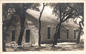 LP40 Independence Texas Old Baptist Church 1943 RPPC Postcard - Picture 1 of 2