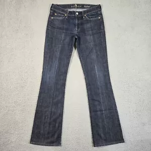 Pantalones de mezclilla para mujer 7 For All Mankind 27 28x33,5 azul bootcut bajo oscuro elástico vaquera - Imagen 1 de 13