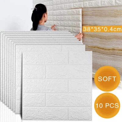 10-50 Stück 3D-Tapete Wandpaneele Selbstklebend Ziegel Wasserfest Wandaufkleber - Bild 1 von 4