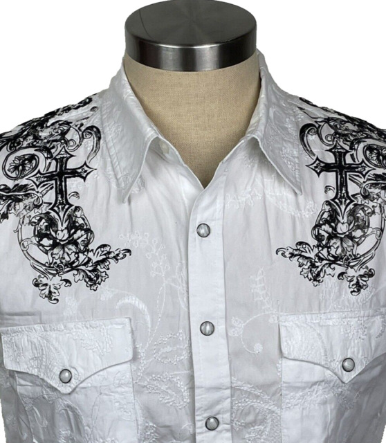 Cotton Slim Western Casual Button-Down Shirts for Men for sale