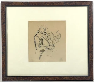 Listed Ashcan School Artist George Luks (1866-1933) Drawing w/Gallery Provenance - Picture 1 of 8