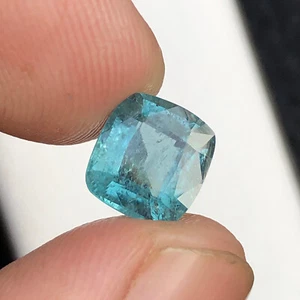 2.20 CT Natural Cushion Cut Neon Blue Tourmaline Loose Gemstone From Afghanistan - Picture 1 of 15
