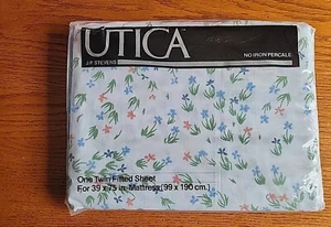 Utica JP Stevens Sin Hierro Percal De Colección Doble Sábana Ajustable Molino de Viento Flores Nuevo - Imagen 1 de 10