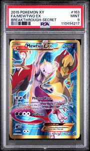 2015 POKEMON XY BREAKTHROUGH MEWTWO EX #163 SECRET RARE PSA 9 MINT #110494217 - Picture 1 of 2