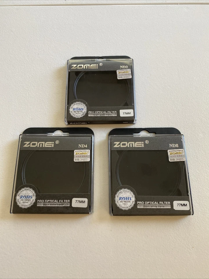 Zomei 77mm ND2+ND4+ND8 Neutral Density Filter Lens ND Kit for Canon Nikon Camera - Image 1 of 1