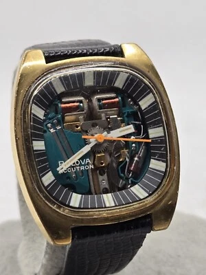 Vintage 1973 Accutron Spaceview TV Dial 214 Tuning Fork Watch – Not Running - Image 1 of 4