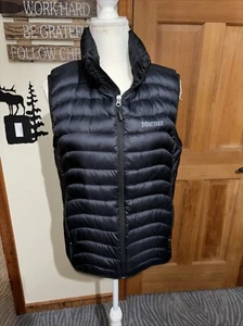 MARMOT Black Goose Down 600 Fill Puffer Vest Women's Small - Picture 1 of 3