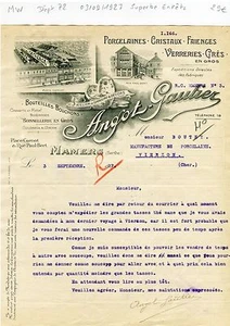 Dépt 72 - Mamers Place Carnot - Superbe Entête Faïences Verreries & Grés de 1927 - Picture 1 of 1