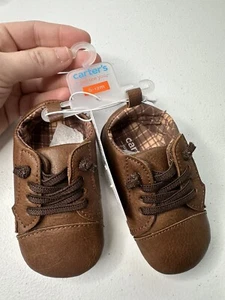 Carter’s Baby Boy Brown Shoes/Sneakers New With Tags - Size 6-12 Months - - Picture 1 of 3