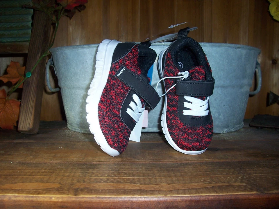 TÊNIS INFANTIL GERBER BOYS TAMANHO 6 VERMELHO AJUSTÁVEL CASUAL DESIGN DE RENDA - Imagem 1 de 1