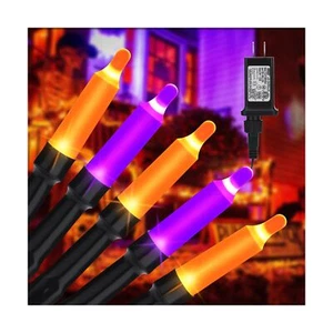 LYHOPE Orange & Purple Halloween Lights, 66ft 200 LED 8 Modes Low Voltage Min... - Picture 1 of 7