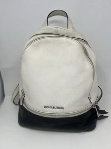 Michael Kors Rhea Color-Block Logo Backpack Black White (off White) - Picture 1 of 10