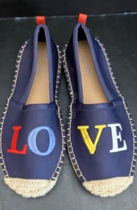 Seastar Beachwear Beachcomber "Love" Embroidered Espadrilles Women's Size 6 - Picture 1 of 9