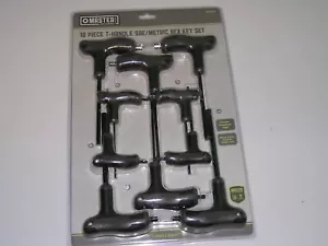 Master Mechanic 10PC Hex Wrench Set, SAE & Metric, T-Handle *NEW* 228903 - Picture 1 of 1