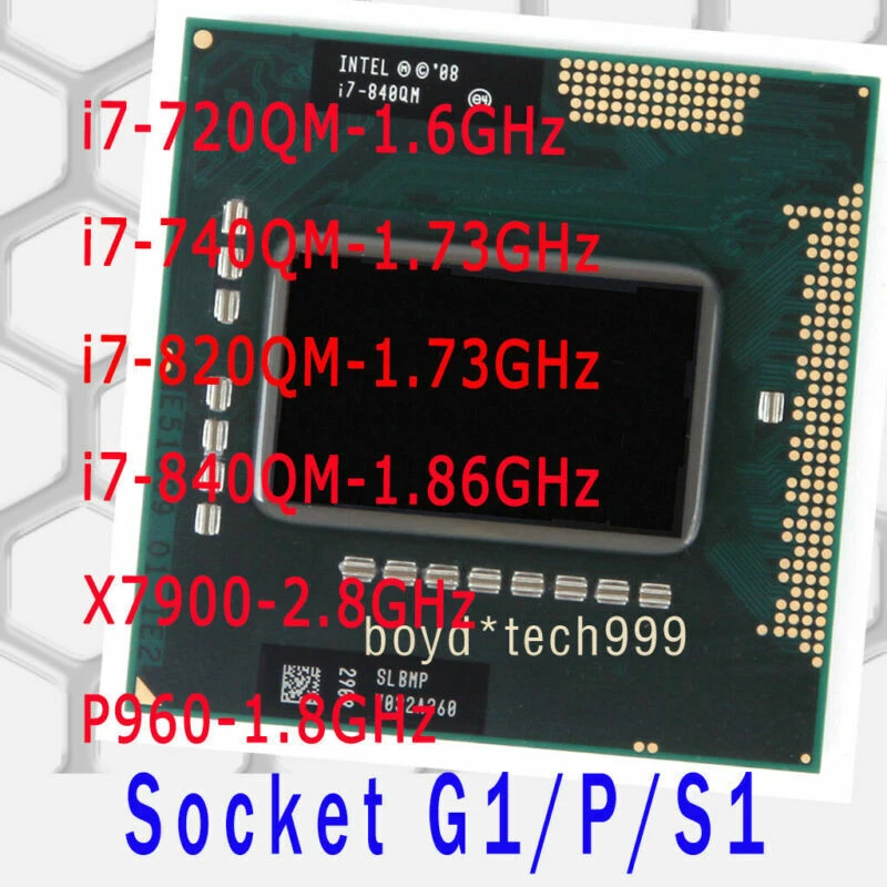 Intel Xeon I7-720QM I7-740QM I7-820QM I7-840QM X7900 P960 G1/P/S1 CPU Processor - Image 1 of 1