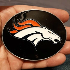 DENVER BRONCOS Official Licensed NCAA Logo Metal Pewter Belt Buckle - Picture 1 of 4