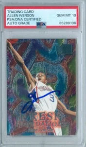 Allen Iverson 1996 Fleer Metal Fresh Foundations RC PSA DNA Gem Mint 10 Auto - Picture 1 of 2