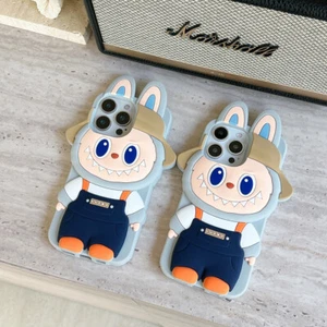 Für iPhone 16 Pro Max 15 14 13 12 Cartoon 3D Labubu Gummi Weich Handy Hülle Cover - Bild 1 von 30