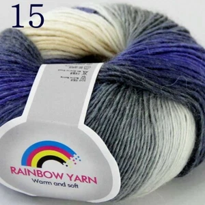 1ballX50g Soft Cashmere Wool Rainbow Wrap Cap Sweater DIY Hand Knitting Yarn - Picture 1 of 64